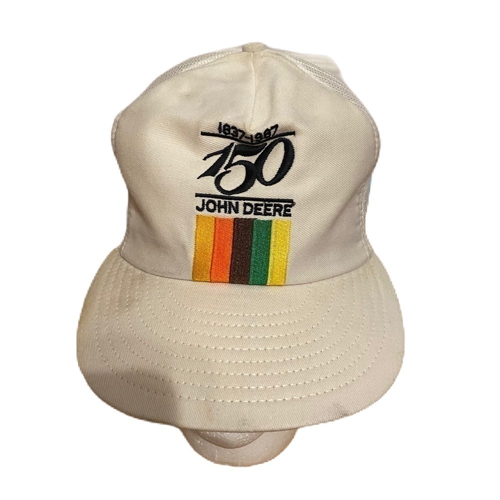 Vintage John Deere 150th Anniversary Hat Snap Back Mesh Made in USA 1987